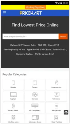 Pricekart android App screenshot 0